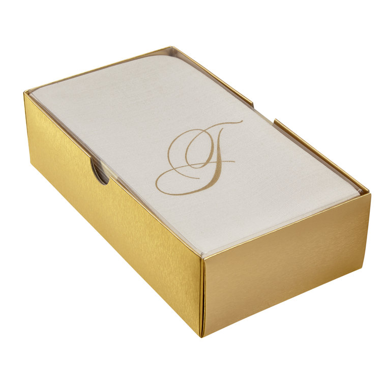 Silver Spoons Linen Feel Monogrammed Heavy Weight Paper Disposable Napkins & Reviews Wayfair